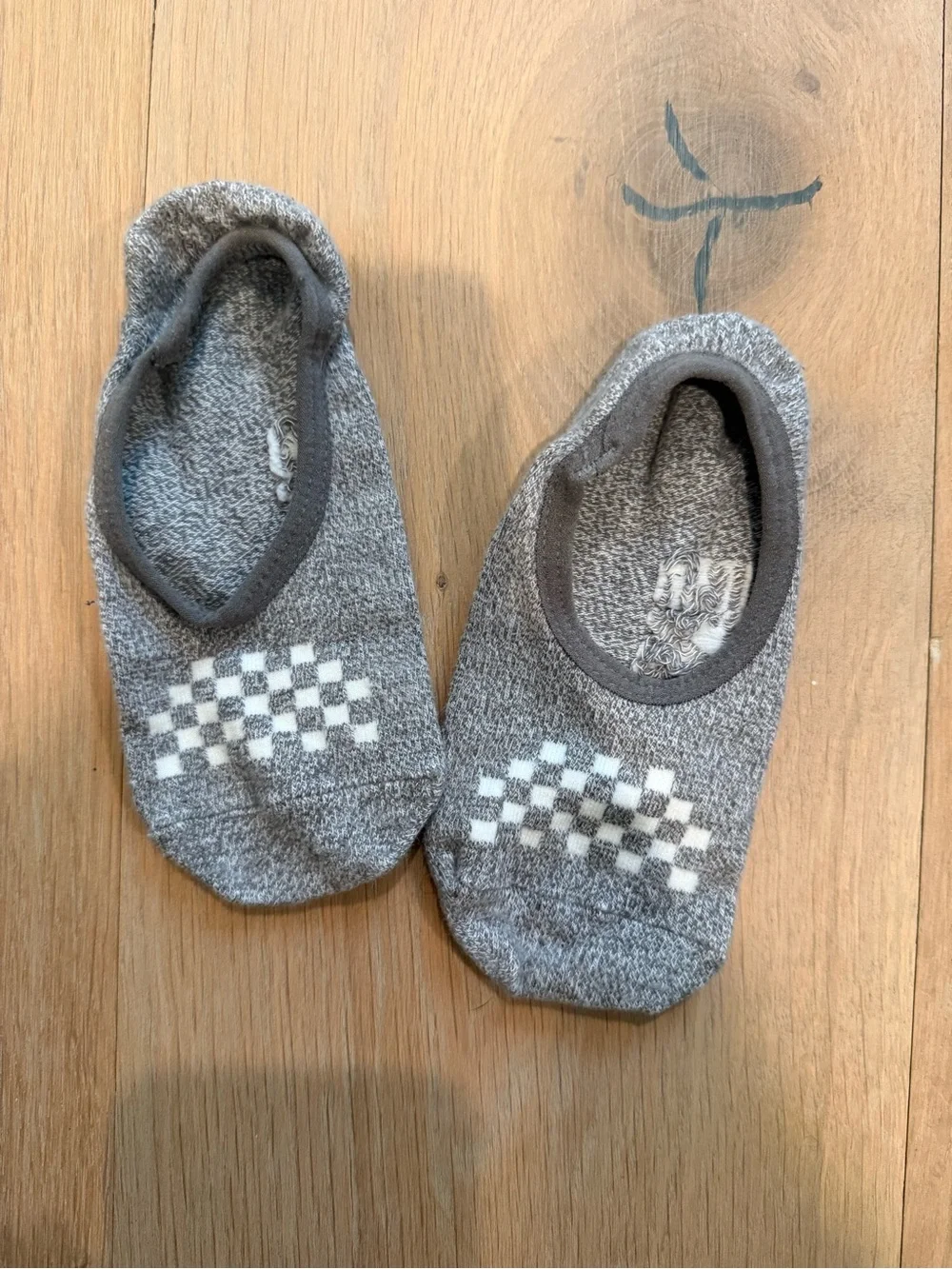 Vans No-Show Checkerboard Socks - White & Gray